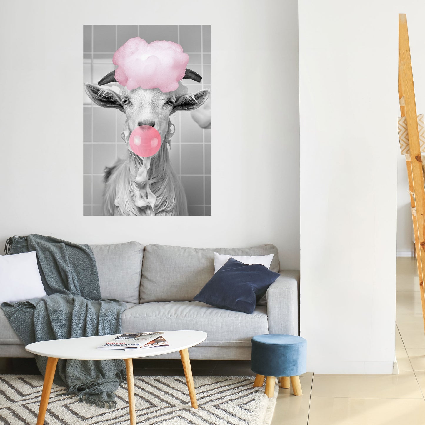 BUBBLEGUM BOVINE BLISS vertikal affisch med självhäftande motiv