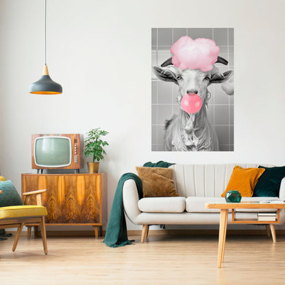 BUBBLEGUM BOVINE BLISS vertikal affisch med självhäftande motiv