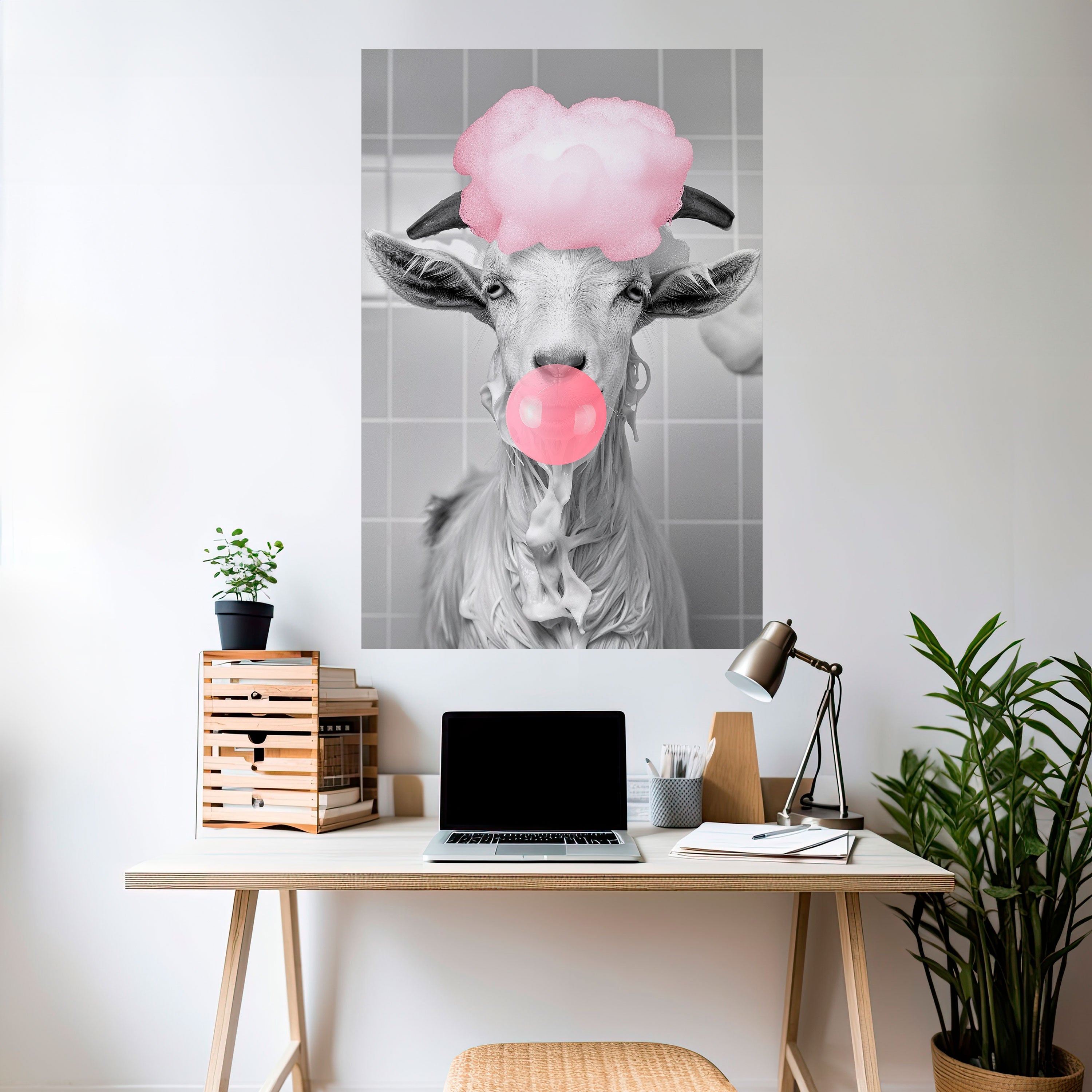 BUBBLEGUM BOVINE BLISS vertikal affisch med självhäftande motiv