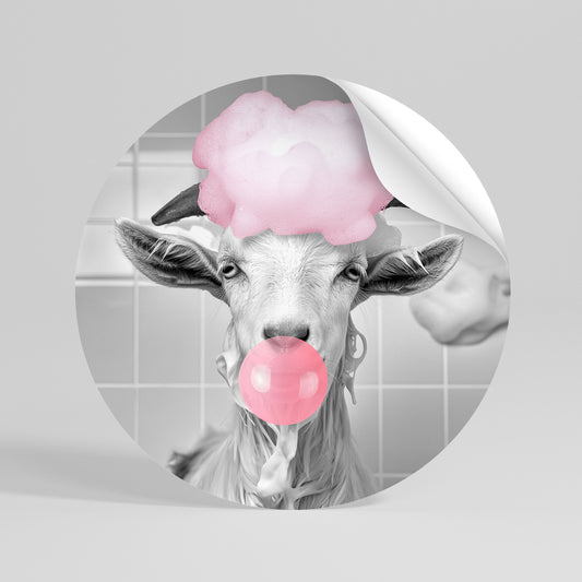 BUBBLEGUM BOVINE BLISS Rund väggdekal