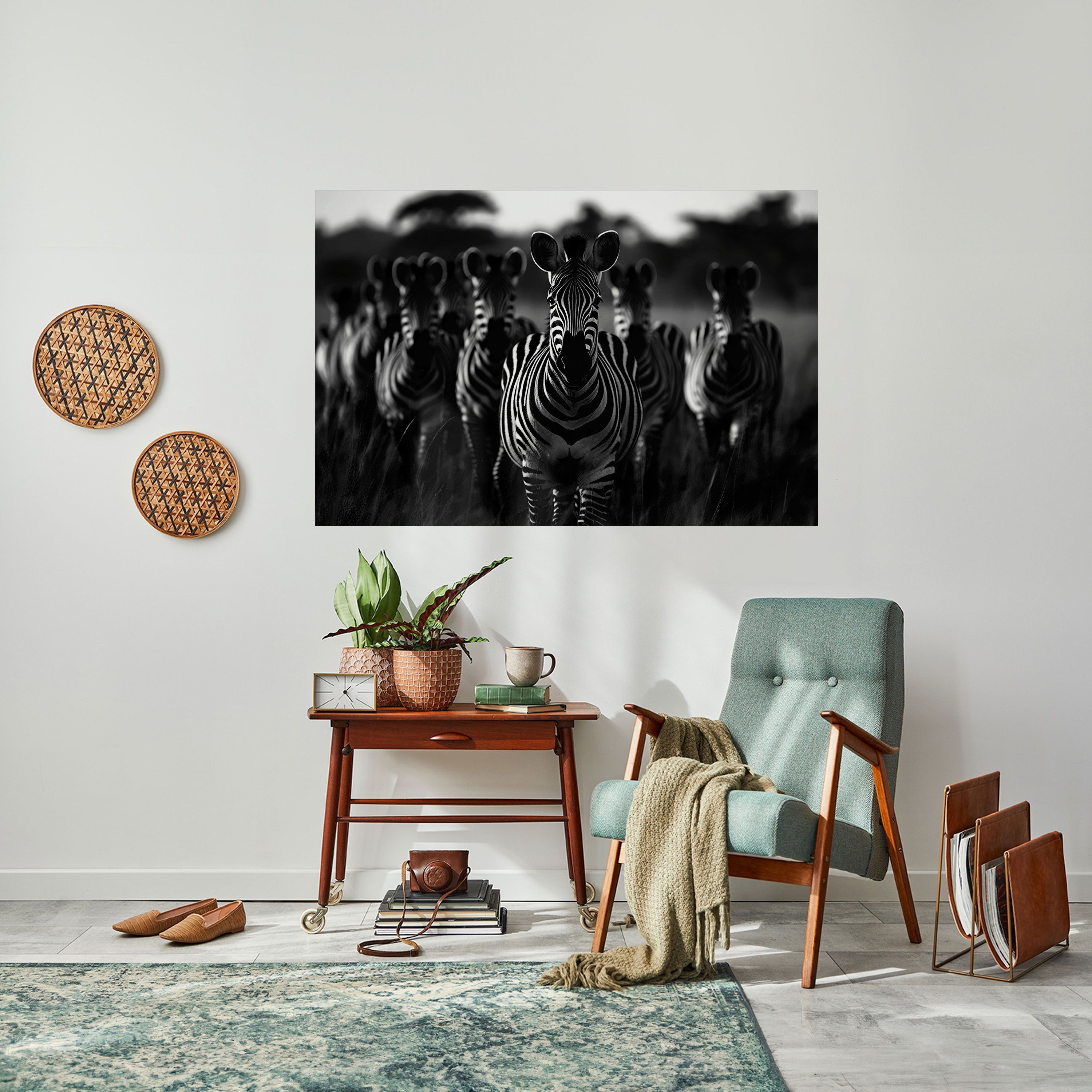Randig Symphony Saga, horisontell poster med självhäftande text
