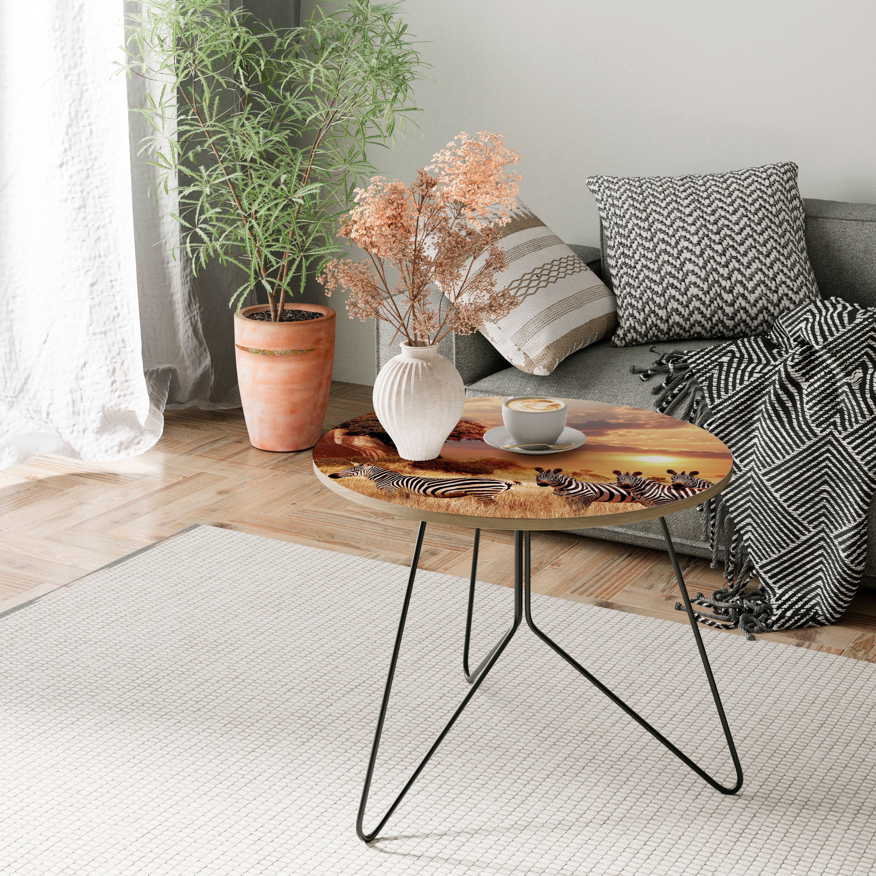 ZEBRA SUNSET SERENADE Coffee Table