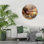 ZEBRA SUNSET SERENADE Round Wall Art