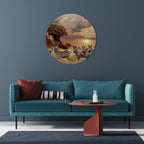 ZEBRA SUNSET SERENADE Round Wall Art