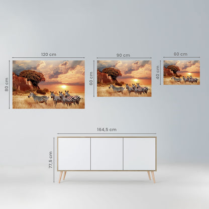 ZEBRA SUNSET SERENADE Peel and Stick Horizontal Poster
