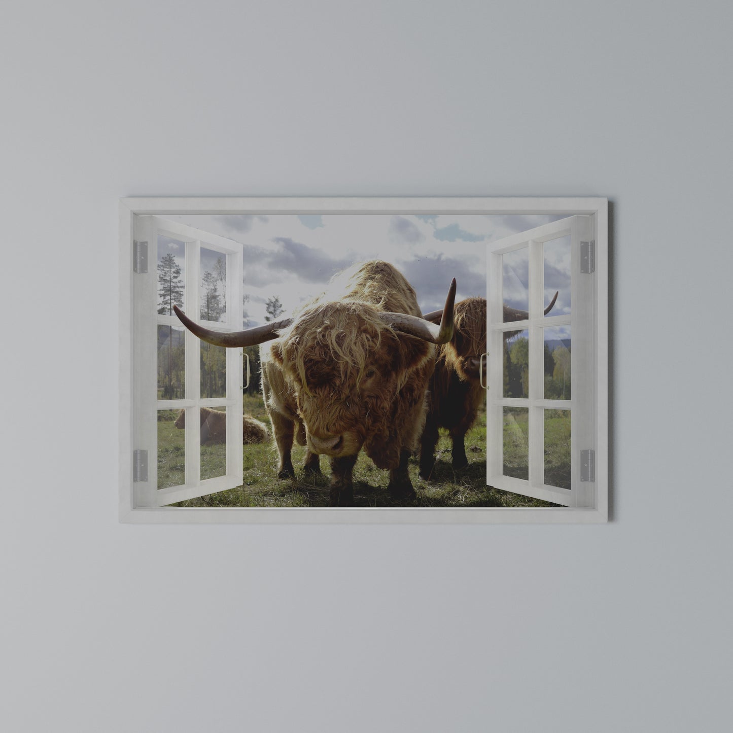 BOVINE WINDOW VISTA Horizontal Canvas Print