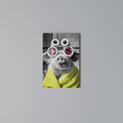 MORNING PIGLET Vertical Canvas Print