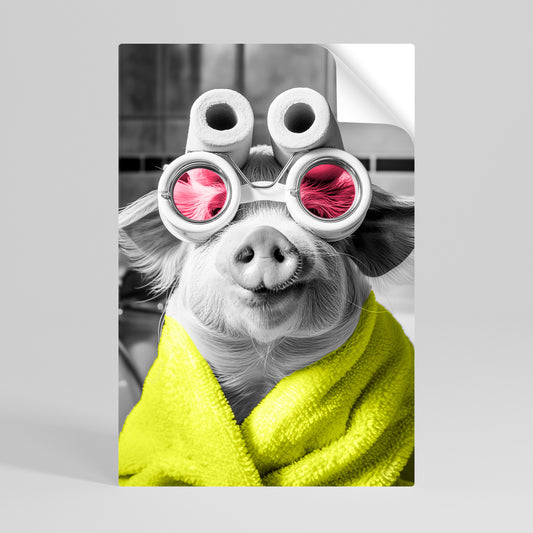 MORNING PIGLET Självhäftande Vertikal Poster