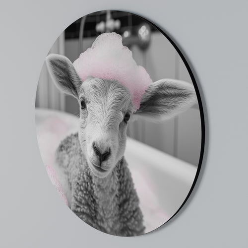 PINK CLOUD BATH TIME Rund väggdekor