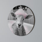 PINK CLOUD BATH TIME Round Wall Art