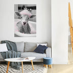 PINK CLOUD BATH TIME Peel and Stick Vertical Poster