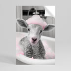 PINK CLOUD BATH TIME Peel and Stick Vertical Poster