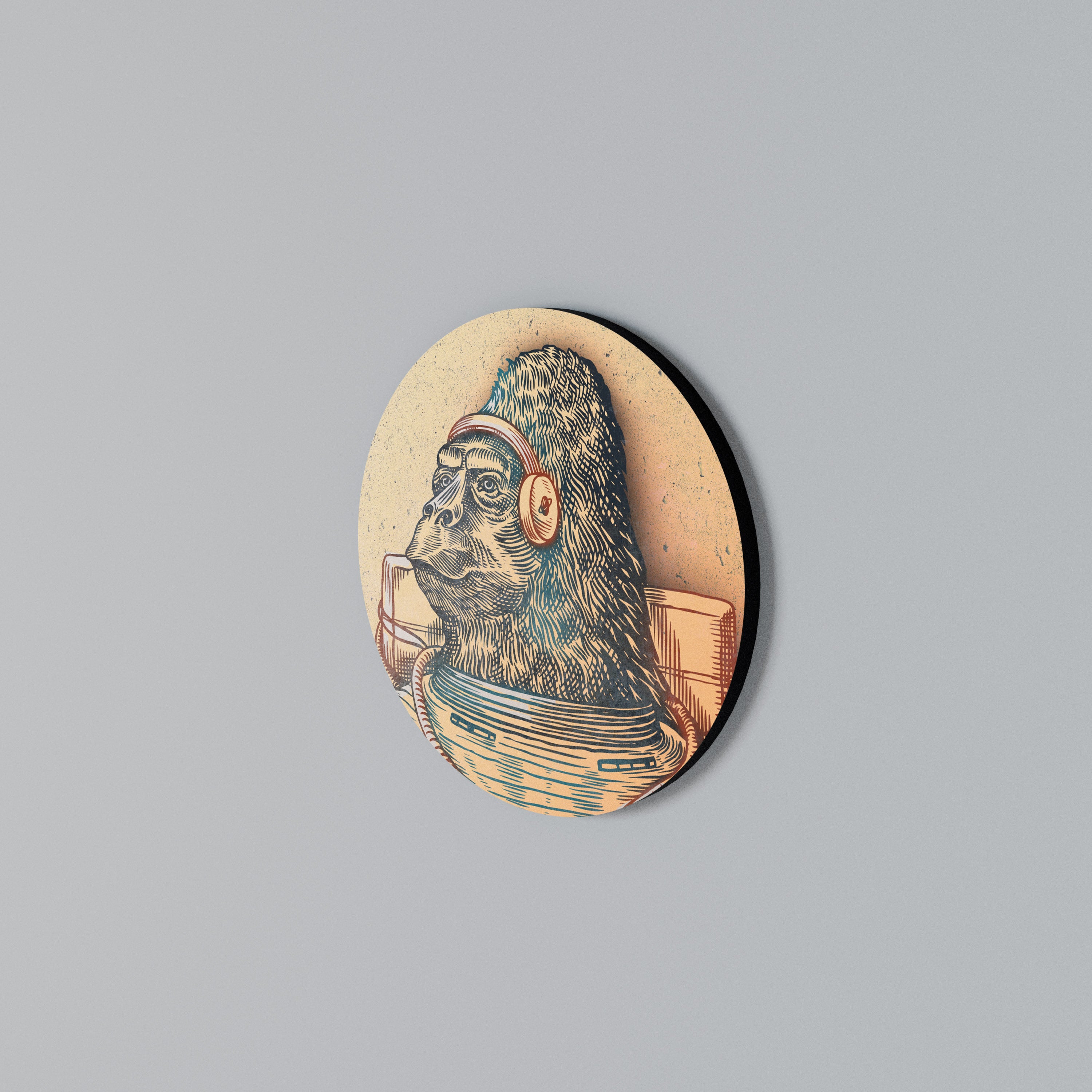 GORILLA GROOVE Rund väggdekor