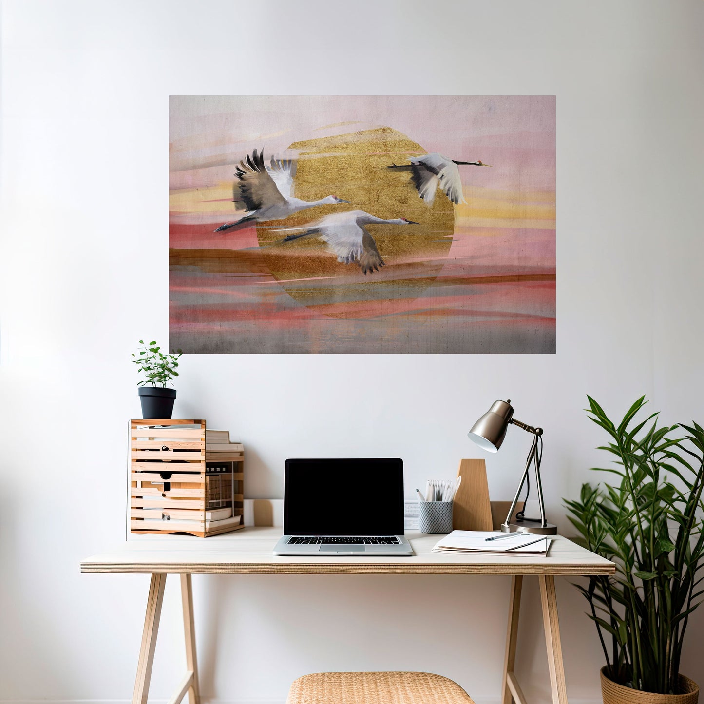 ELEGANT FLIGHT SYMPHONY Peel and Stick Horizontal Poster
