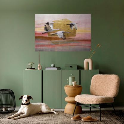 ELEGANT FLIGHT SYMPHONY Peel and Stick Horizontal Poster