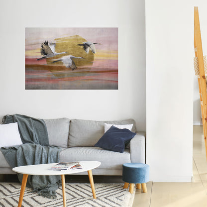 ELEGANT FLIGHT SYMPHONY Peel and Stick Horizontal Poster