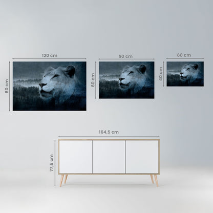 LEJONS HARMONI I BLÅTT, självhäftande poster