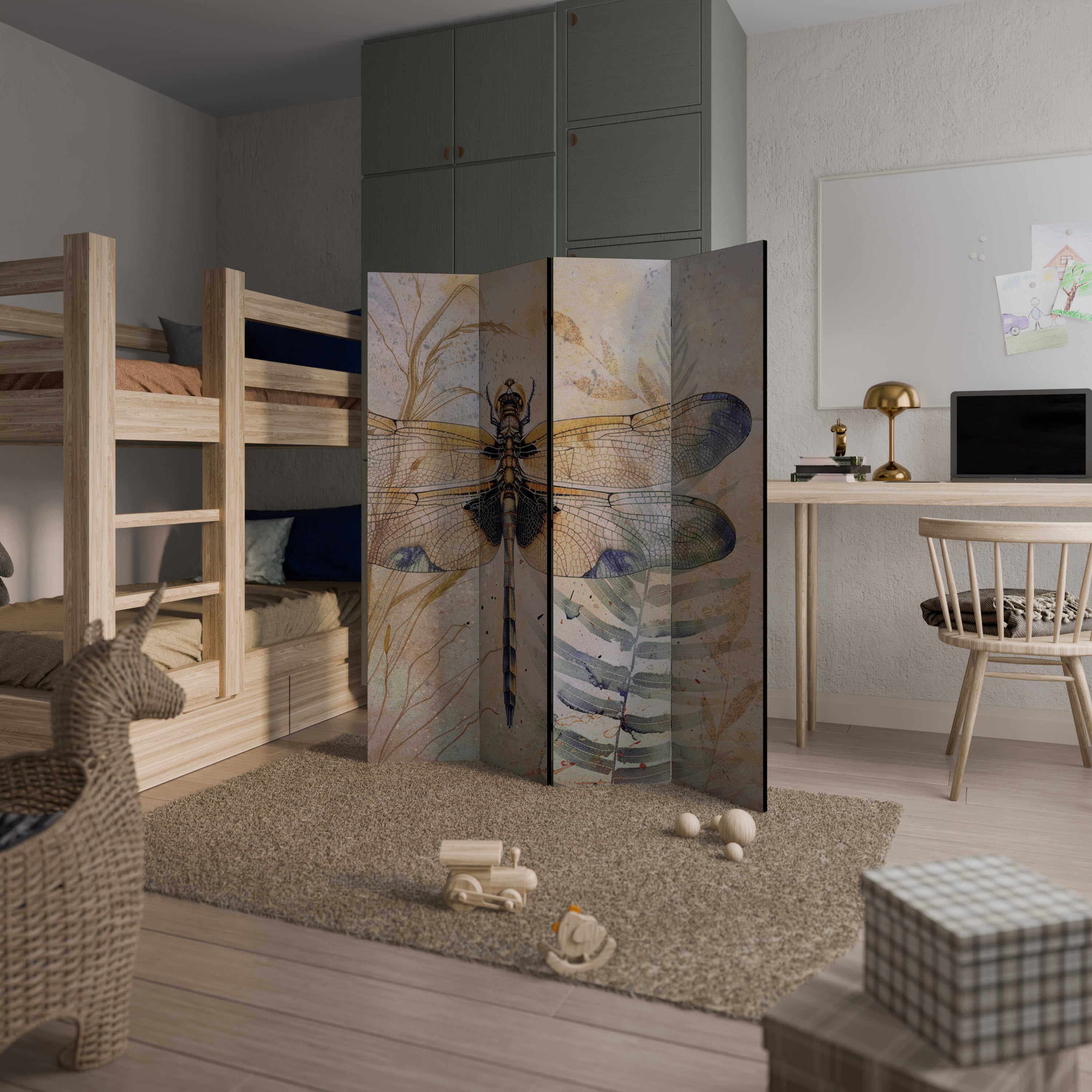 HER HIGHNESS DRAGONFLY 4-Panel Room Divider