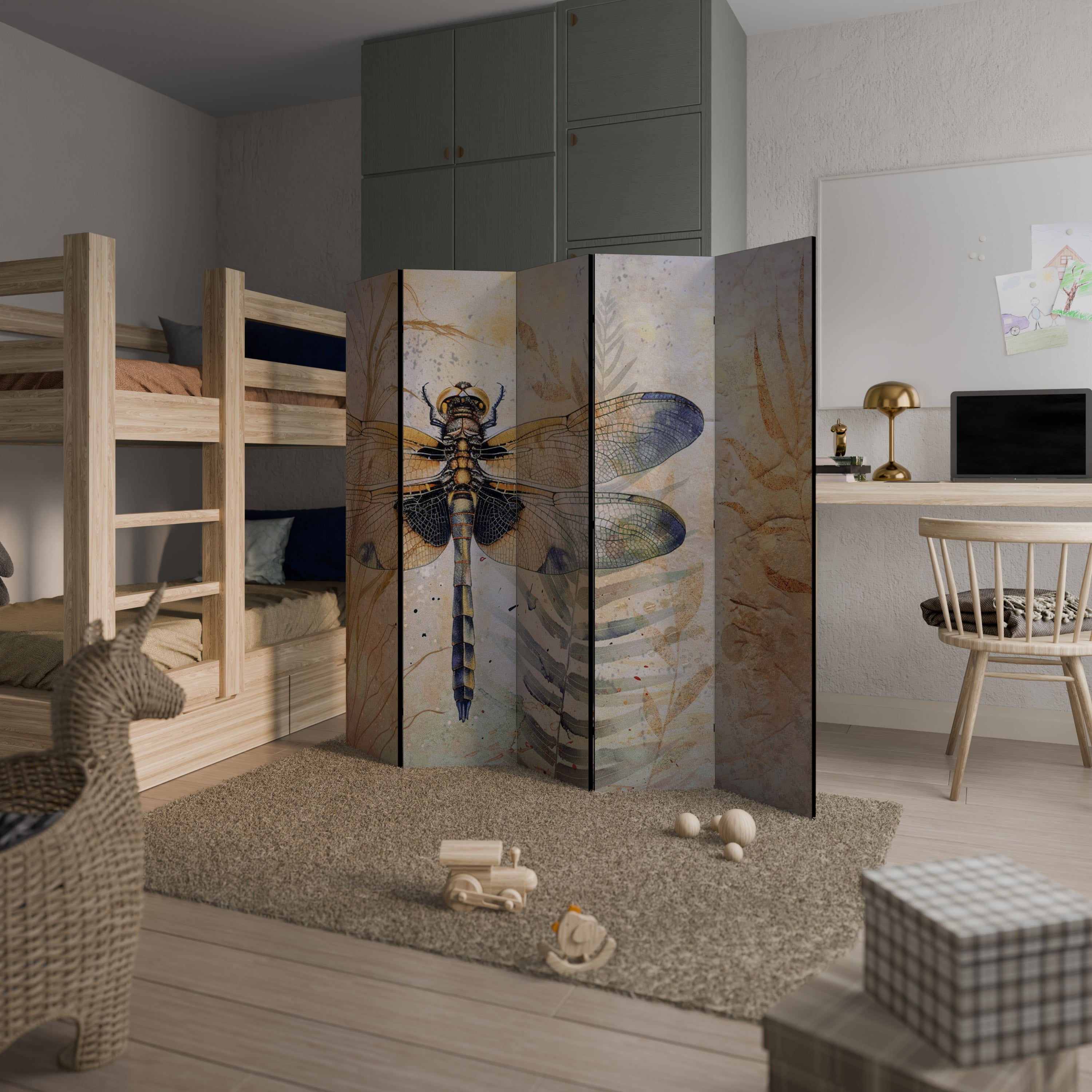 HER HIGHNESS DRAGONFLY 5-Panel Room Divider