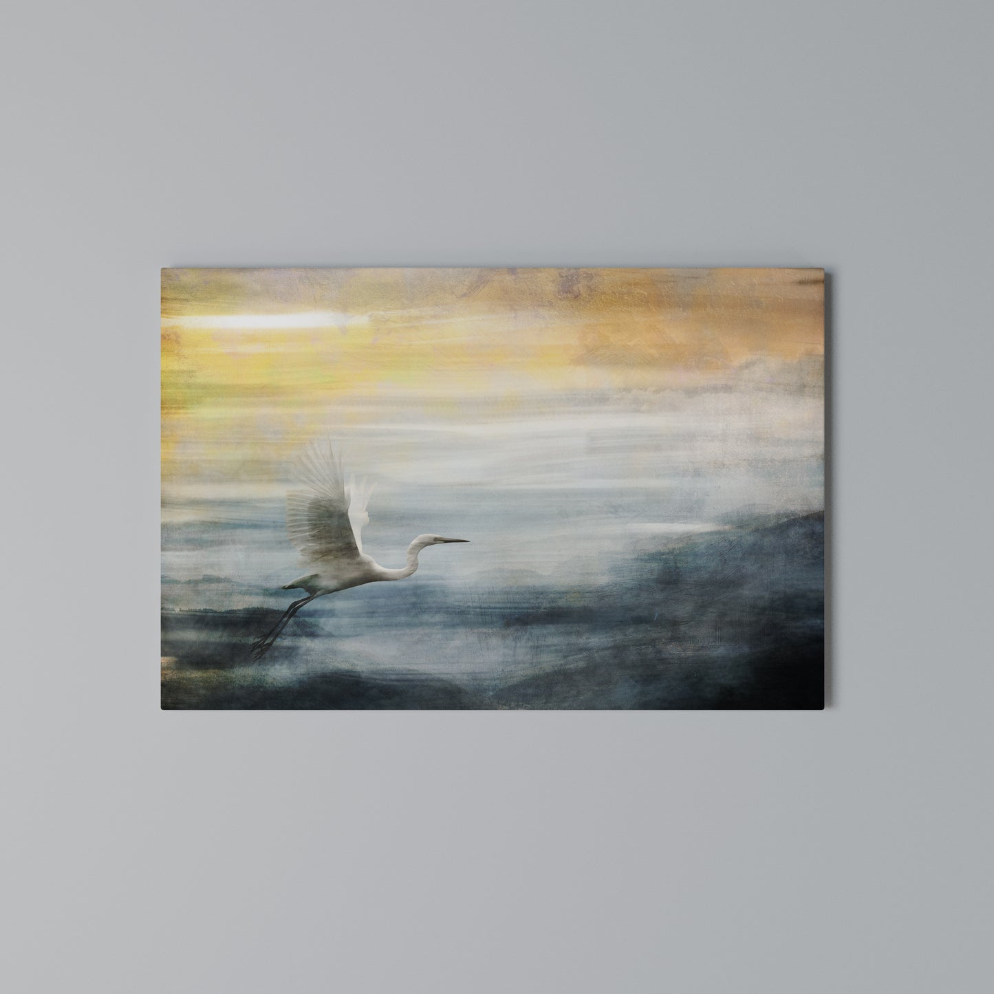 HERON IN FLY Horizontal Canvas Print