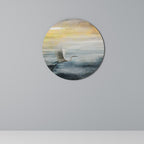 HERON IN FLY Round Wall Art