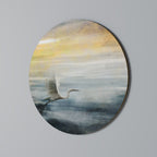 HERON IN FLY Round Wall Art