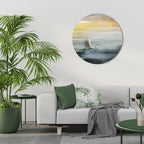 HERON IN FLY Round Wall Art