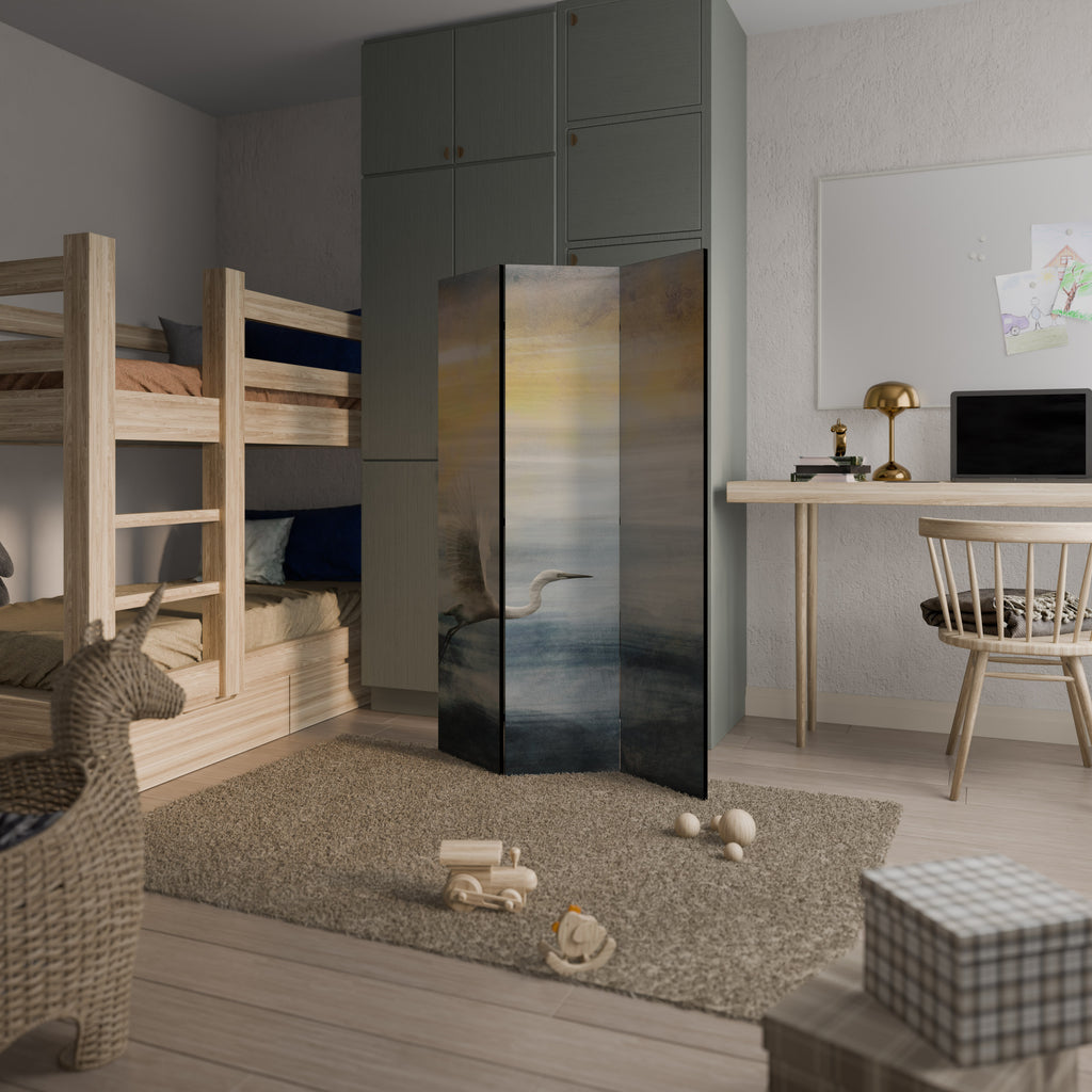 HERON IN FLY 3-Panel Room Divider