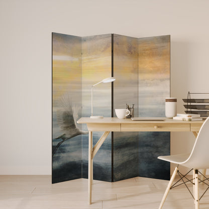 Dekorativ rumsavdelare med 4 paneler HERON IN FLY