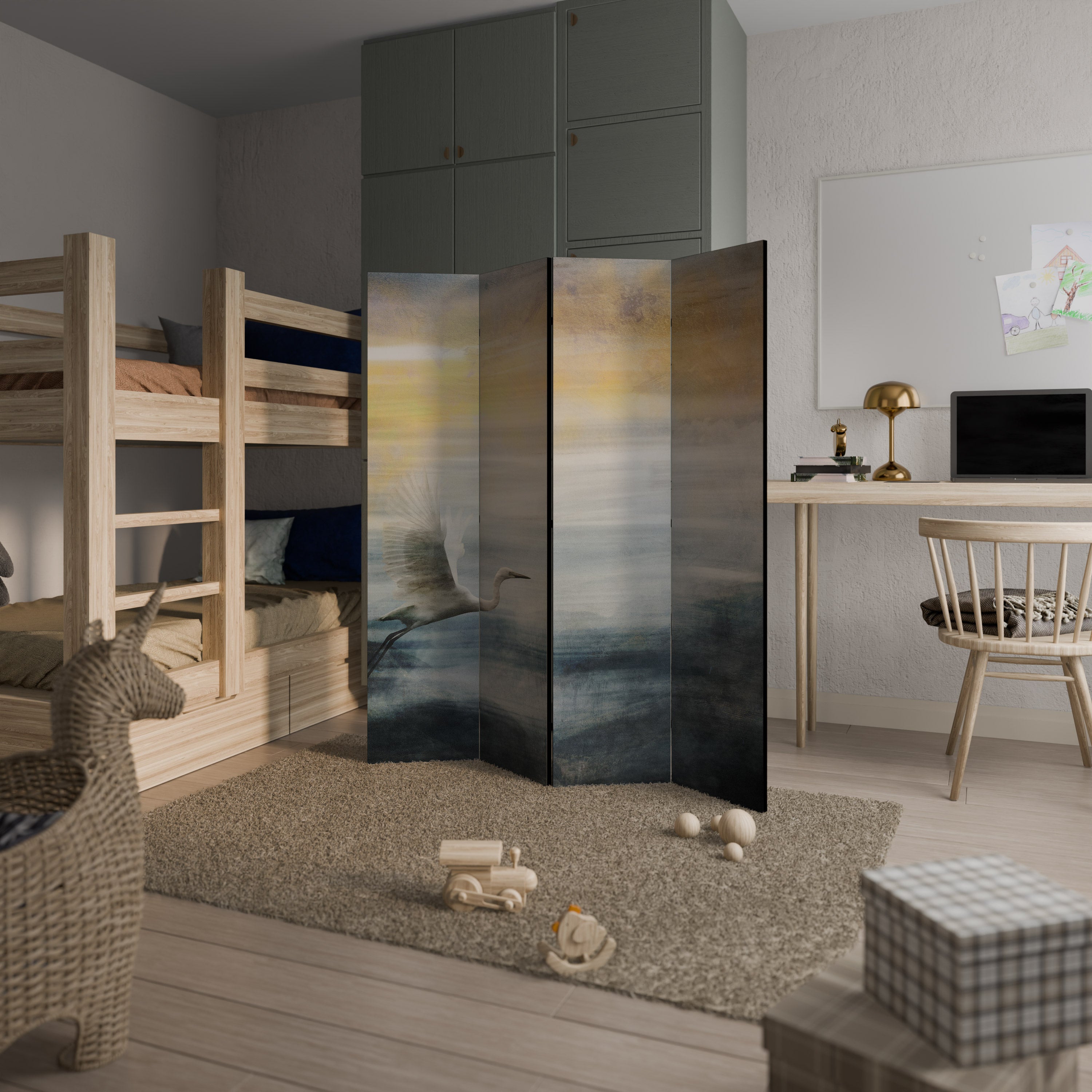 Rumsavdelare HERON IN FLY med 4 paneler