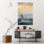 HERON IN FLY Peel and Stick Vertical Poster