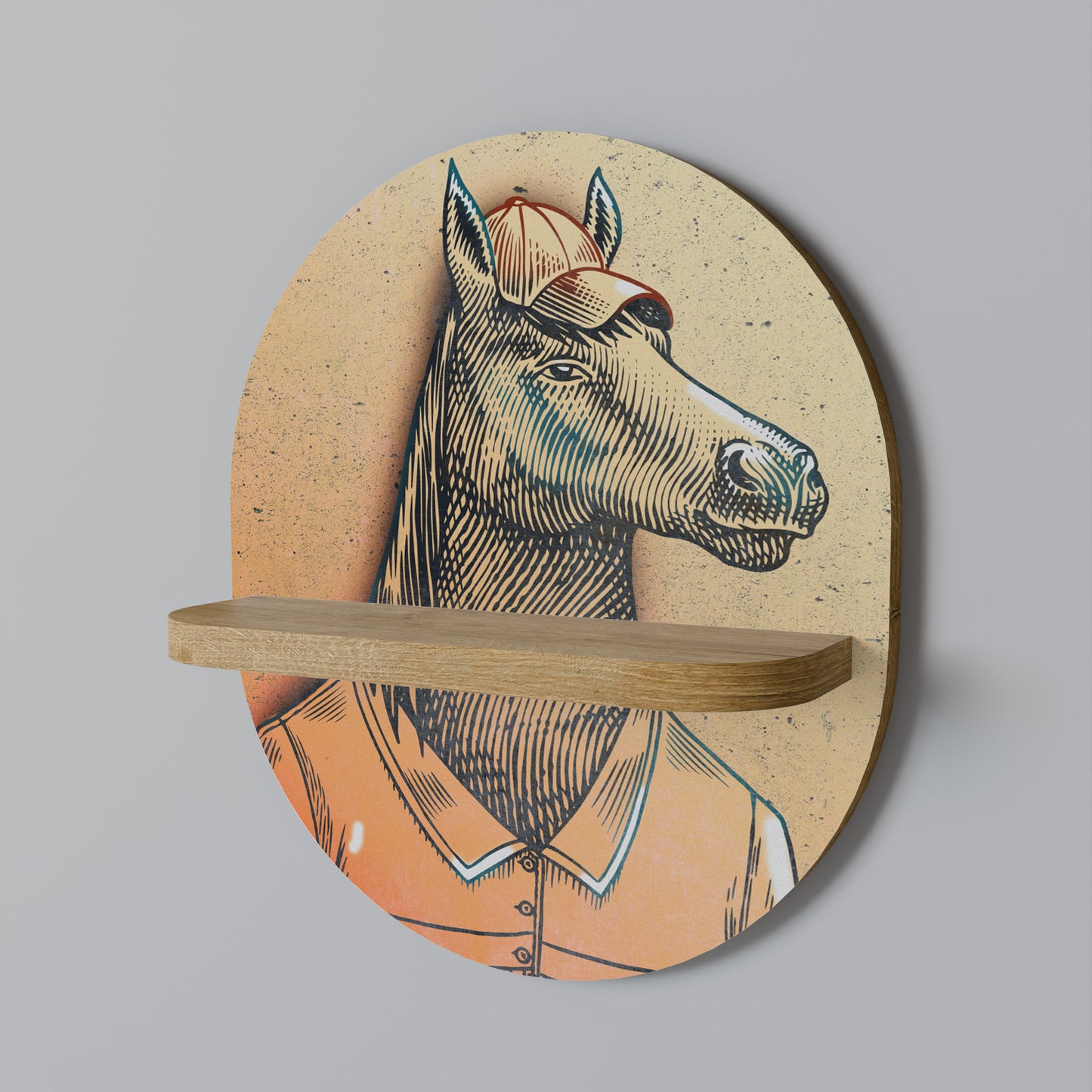 EQUINE SWAGGER Oval konsthylla i ekeffekt