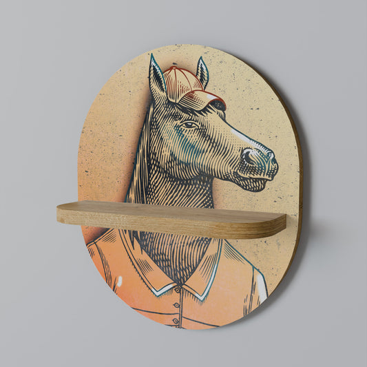 EQUINE SWAGGER Oval konsthylla i ekeffekt