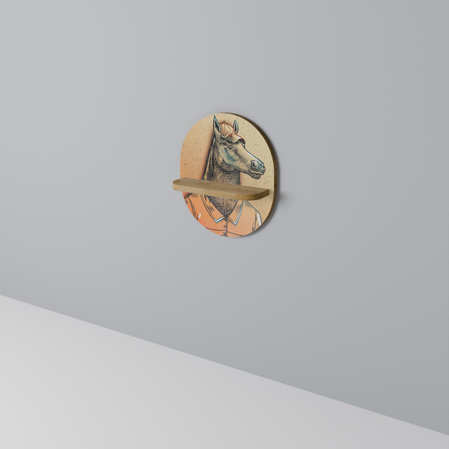 EQUINE SWAGGER Oval konsthylla i ekeffekt
