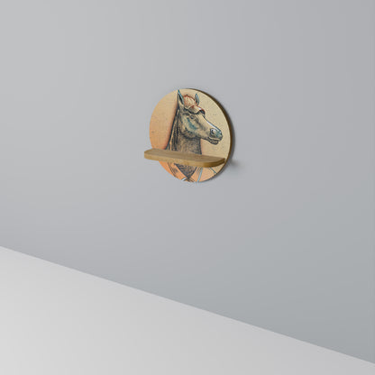 EQUINE SWAGGER Rund konsthylla i ekeffekt