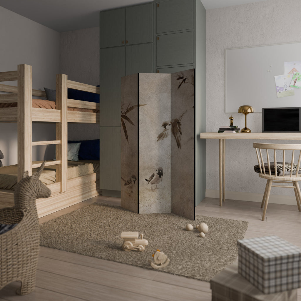 Sparrow Bliss Dekorativ rumsavdelare med 3 paneler