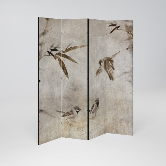 Sparrow Bliss Dekorativ rumsavdelare med 4 paneler