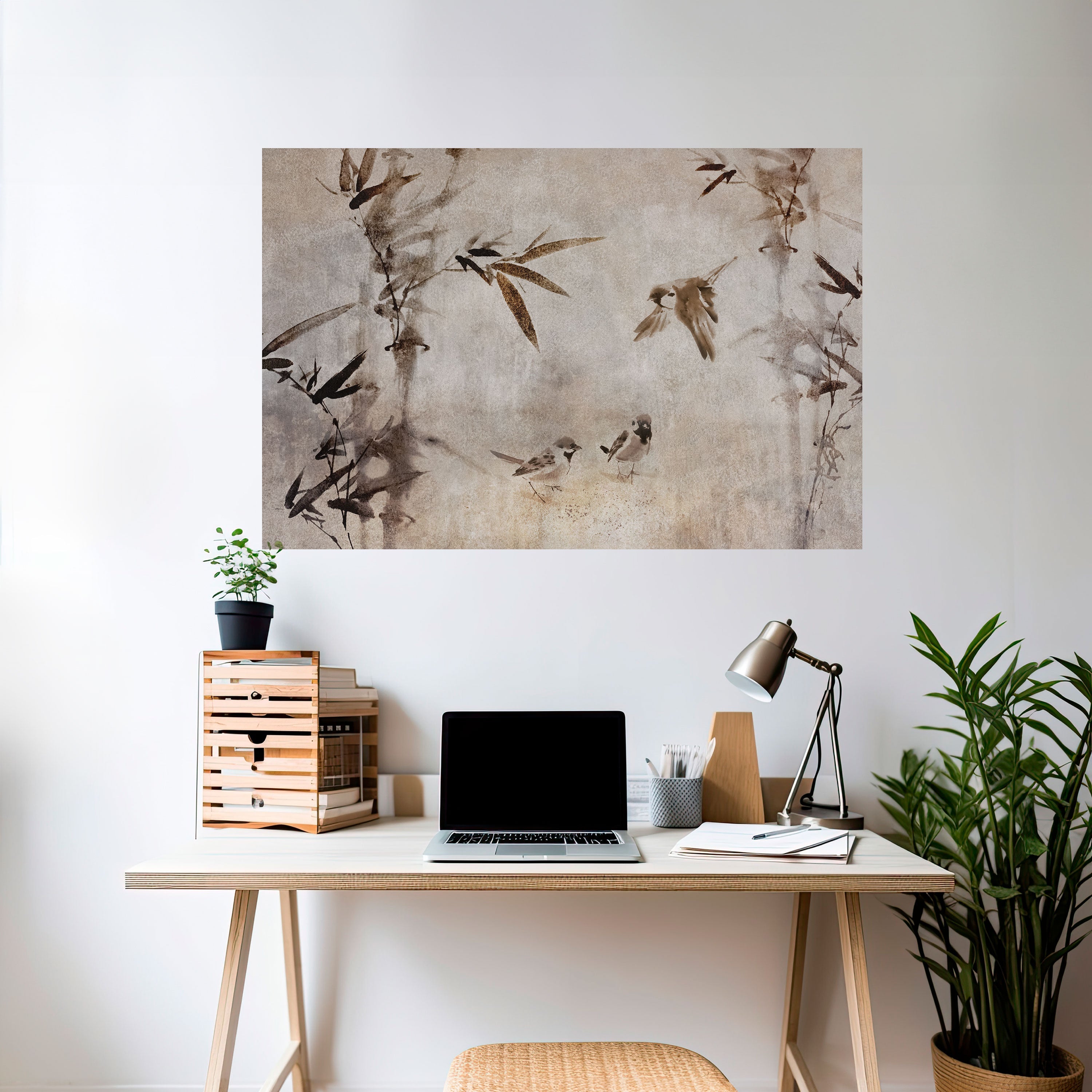 Sparrow Bliss horisontell affisch med självhäftande motiv