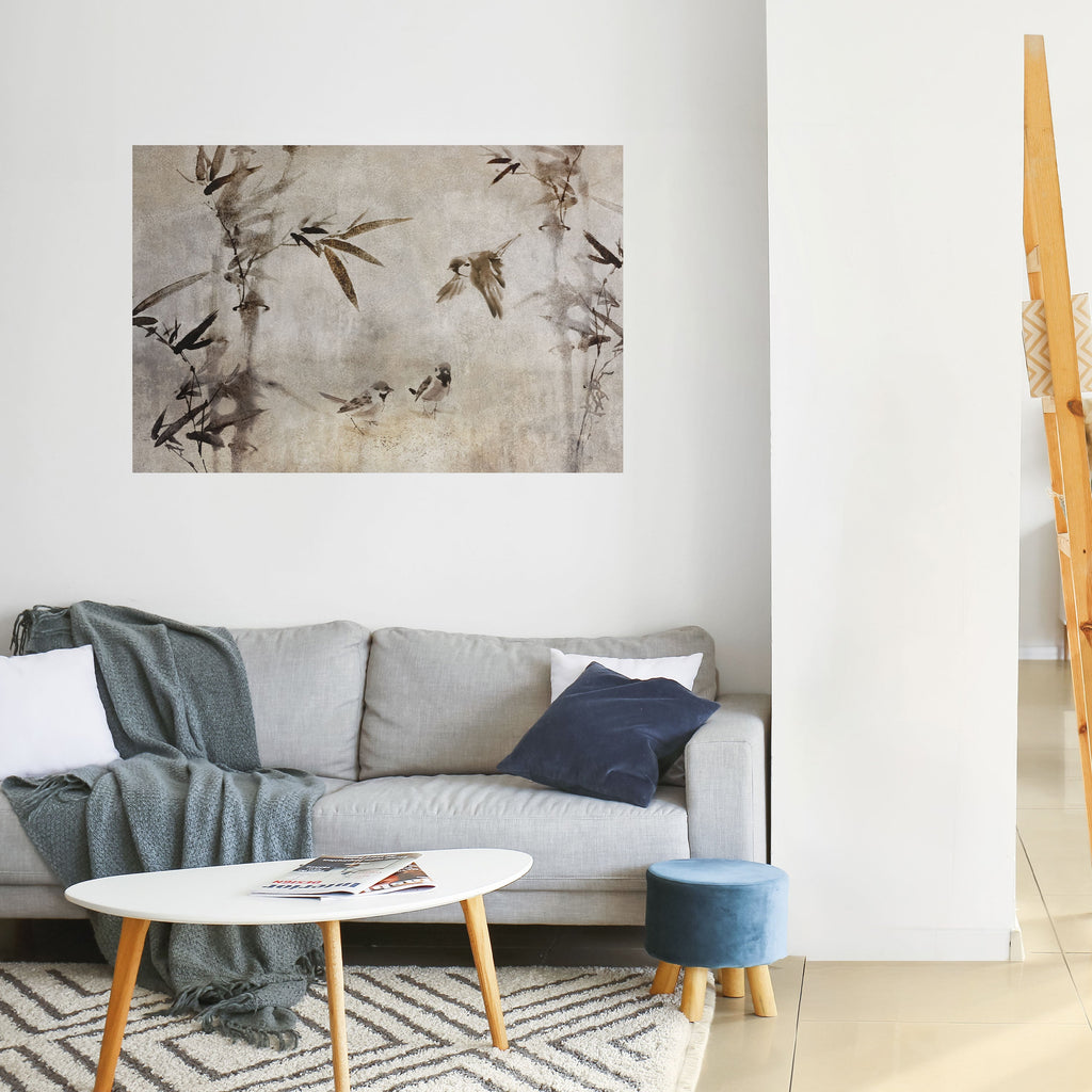Sparrow Bliss horisontell affisch med självhäftande motiv