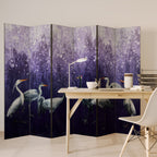 MYSTICAL CRANE GATHERING Decorative 6-Panel Room Divider