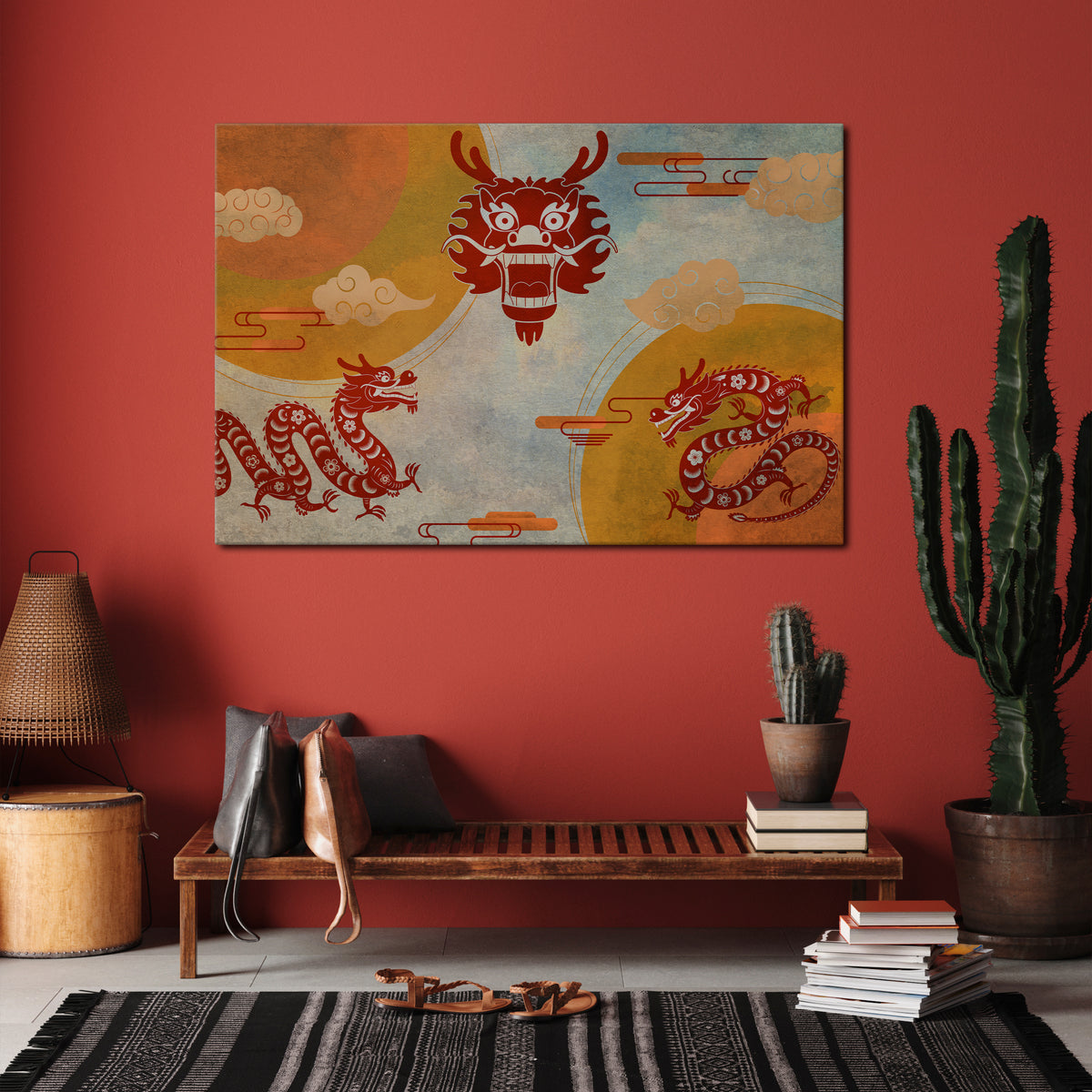 MYSTICAL DRAGON Horizontal Canvas Print