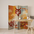 MYSTICAL DRAGON Rumsavdelare 4 paneler