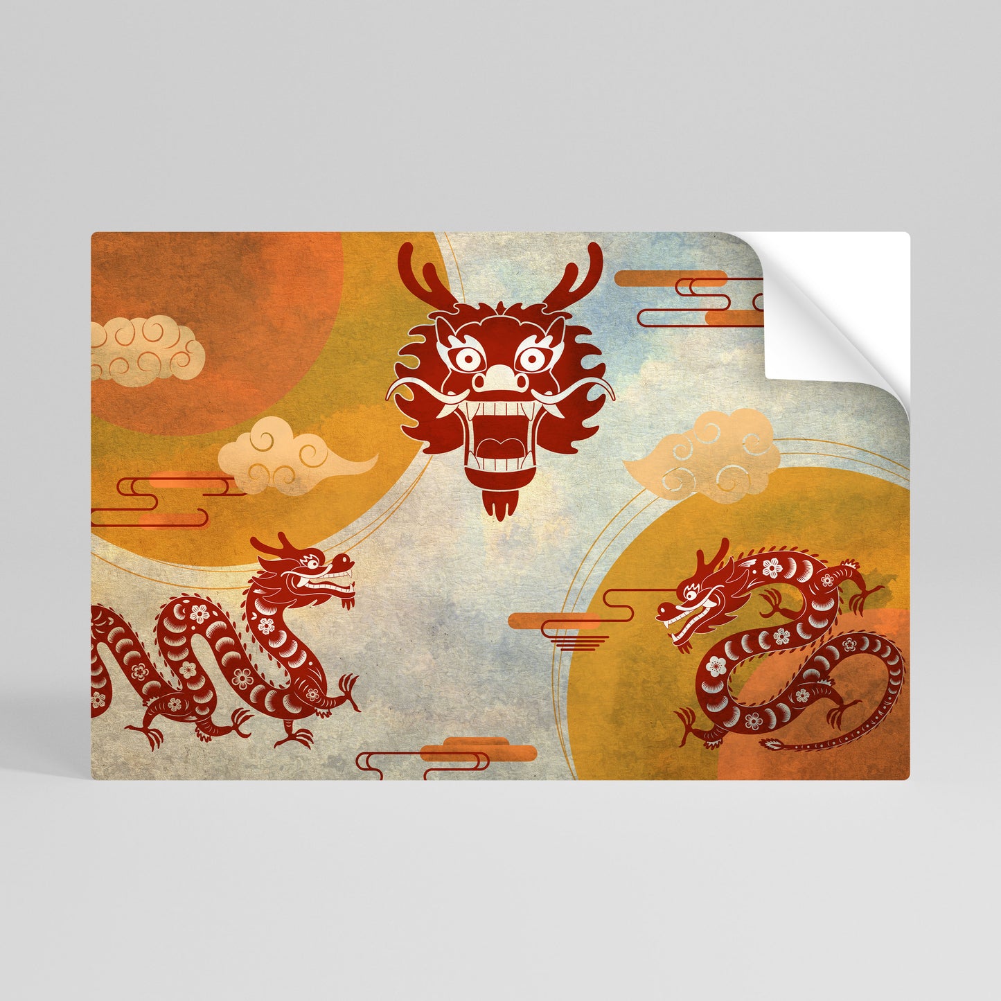 MYSTICAL DRAGON Självhäftande Horisontell Poster
