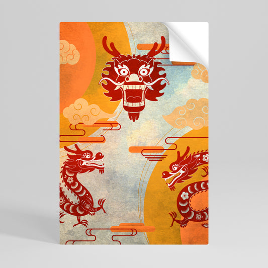 MYSTICAL DRAGON Självhäftande Vertikal Poster