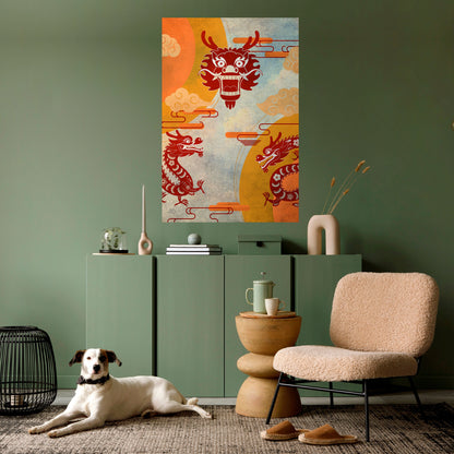 MYSTISK DRAKE, skalbar och självhäftande poster