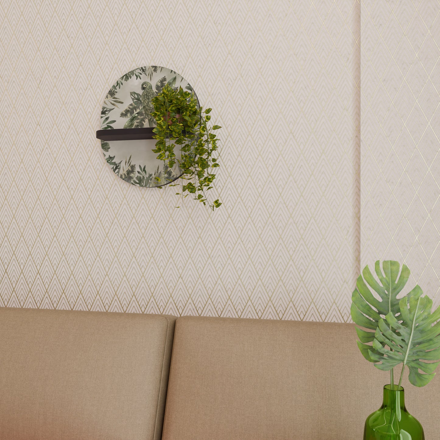 VERDANT ARINI Oval konsthylla i svart finish