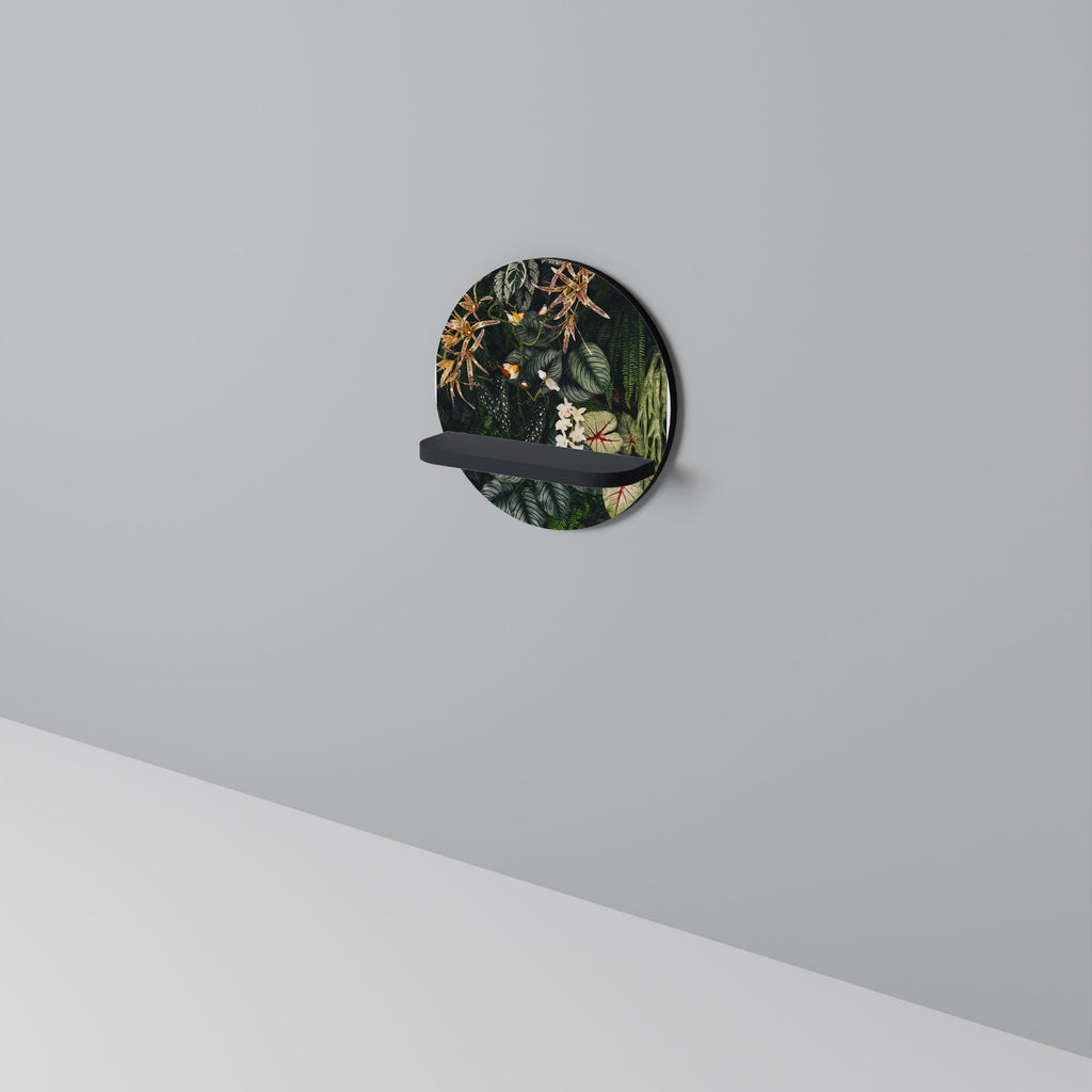 VERDANT ARINI rund konsthylla i svart finish