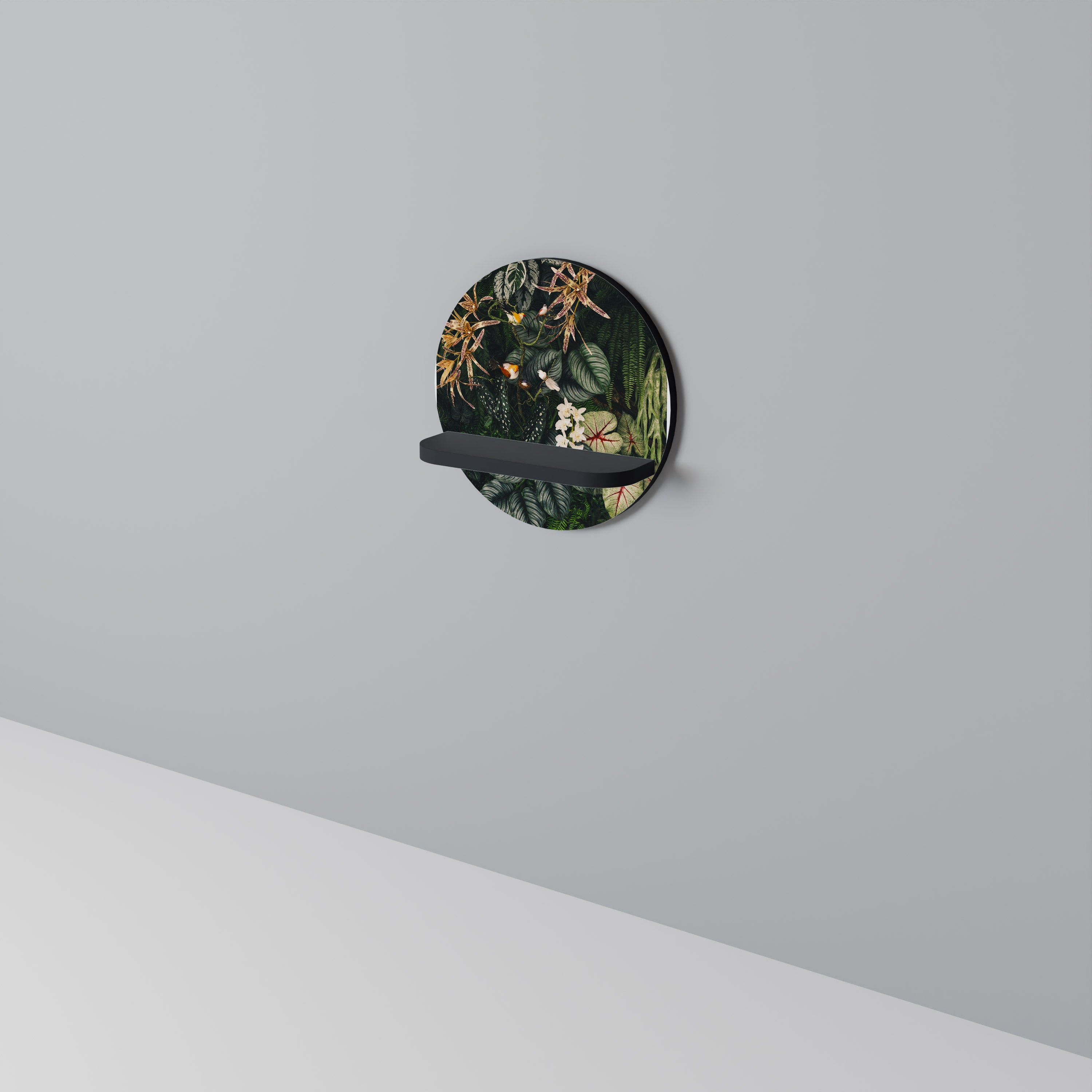 VERDANT ARINI rund konsthylla i svart finish