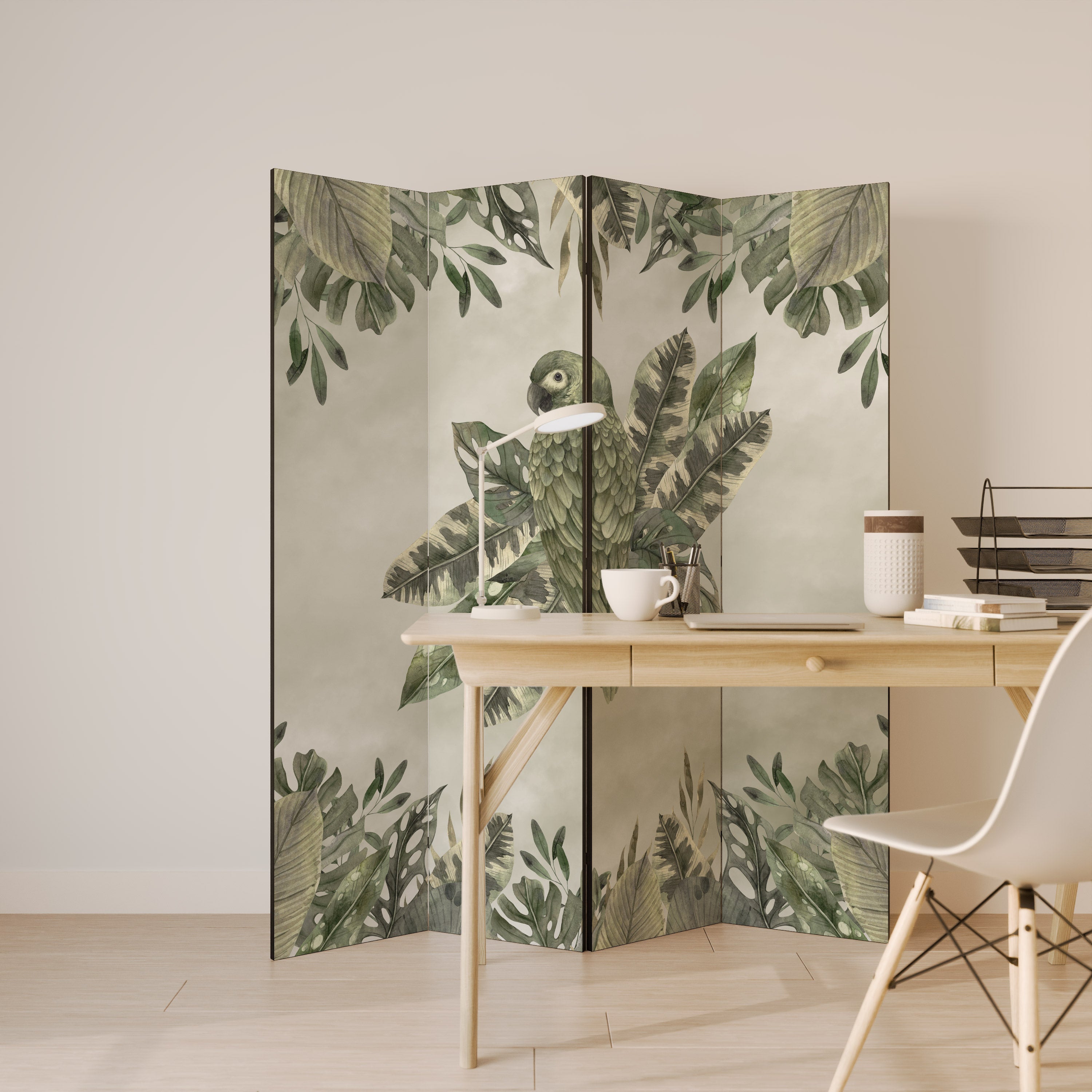 Dekorativ rumsavdelare med 4 paneler i VERDANT ARINI