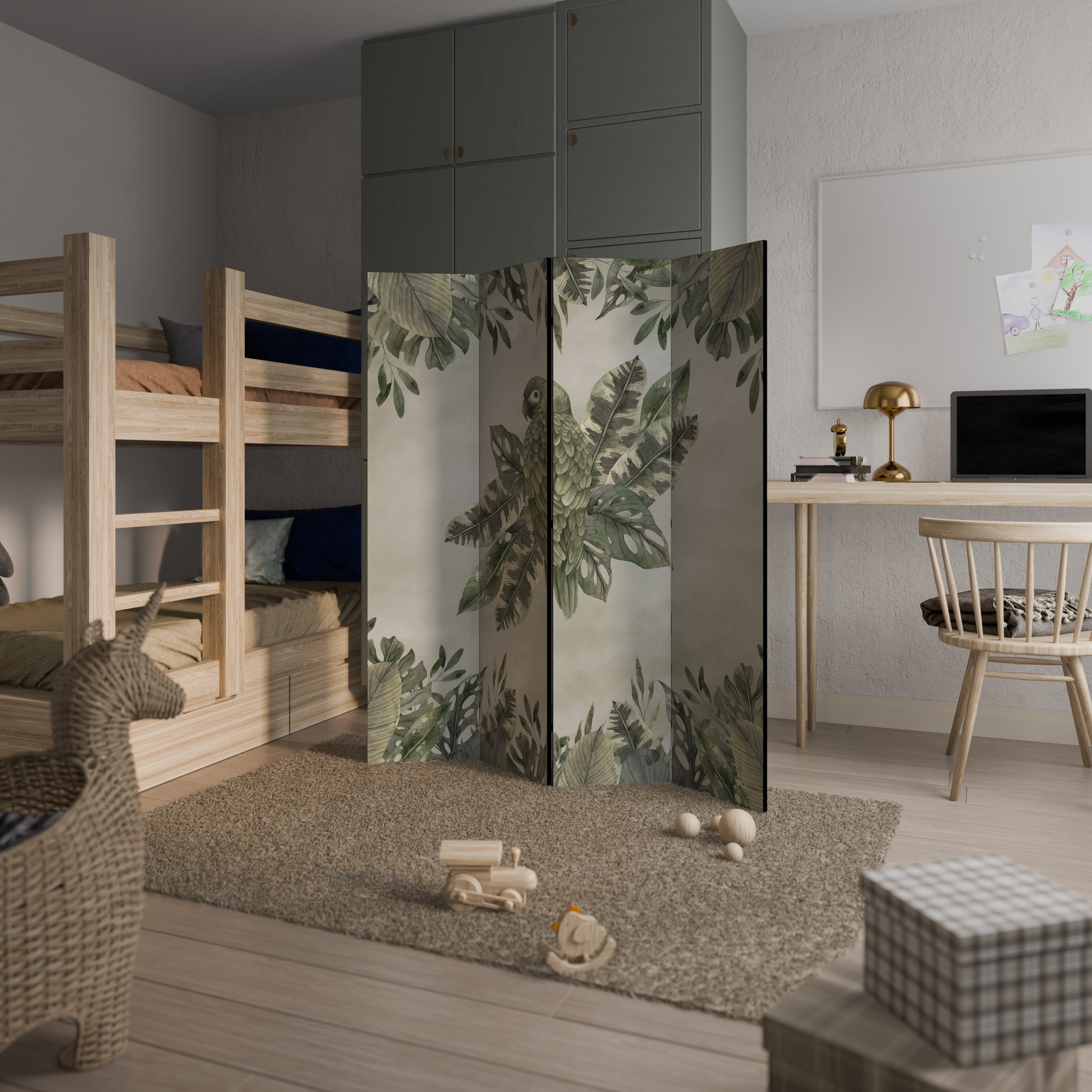 Dekorativ rumsavdelare med 4 paneler i VERDANT ARINI